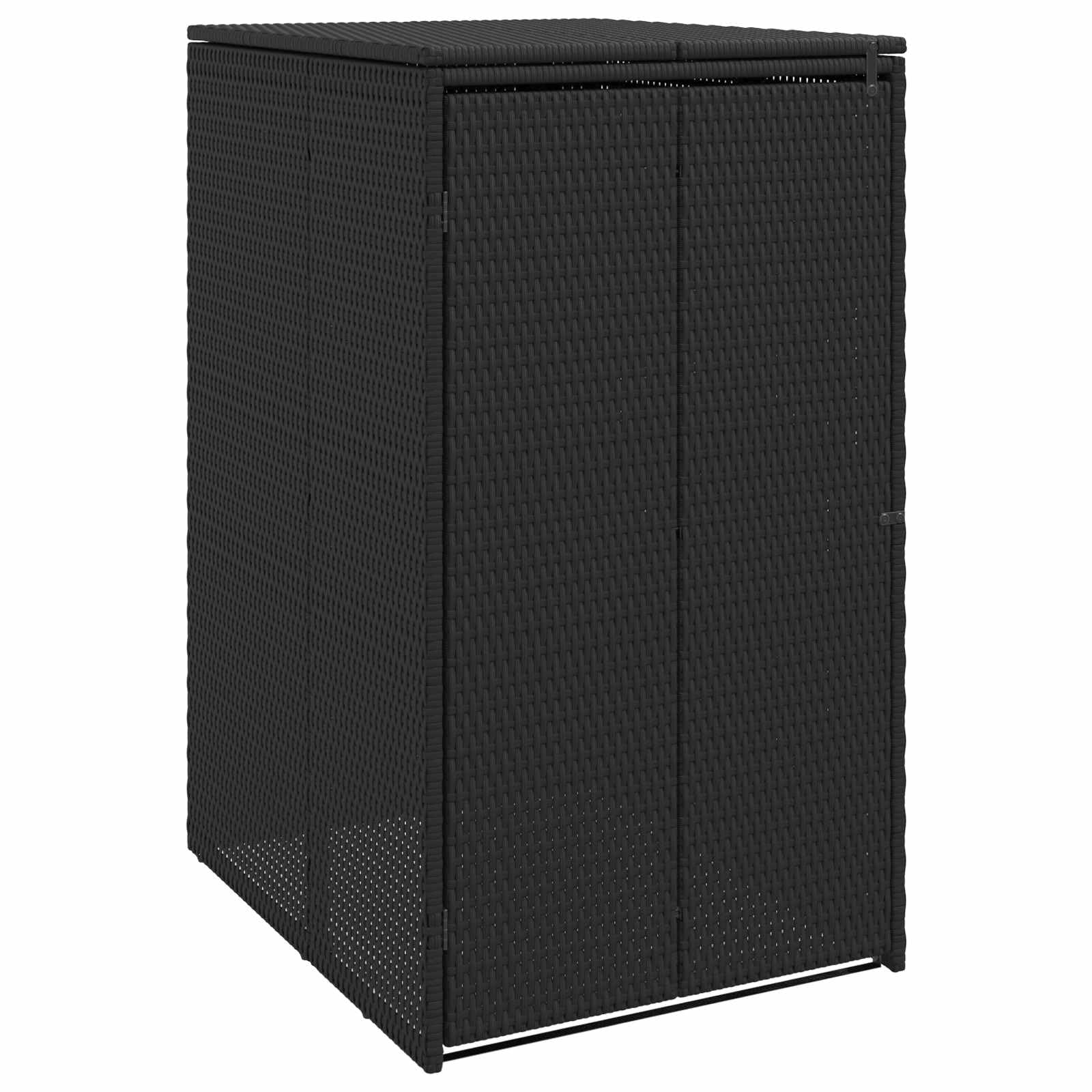 vidaXL Mülltonnenbox Schwarz 65 x 80 x 115 cm Polyethylen, Garten und Terrasse, moderner Lagerbehälter, wetterfester Box für Müll oder Terrassen-Zubehör