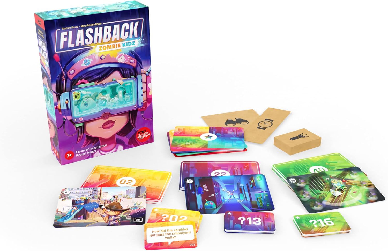 Scorpion Masqué Flashback (Zombie Kidz) | Cooperative Game for Kids and Families | Ages 7+ | 1 to 4 Players | 30 Minutes