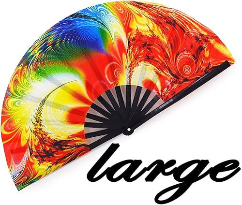meifan Abanicos plegables grandes para hombres y mujeres, abanico de mano de bambú japonés chino de 13 pulgadas para baile, regalo, actuación,