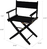 Vista 3 de American Trails Silla de director extra ancha de 18.0 in, marco negro con lona negra premium