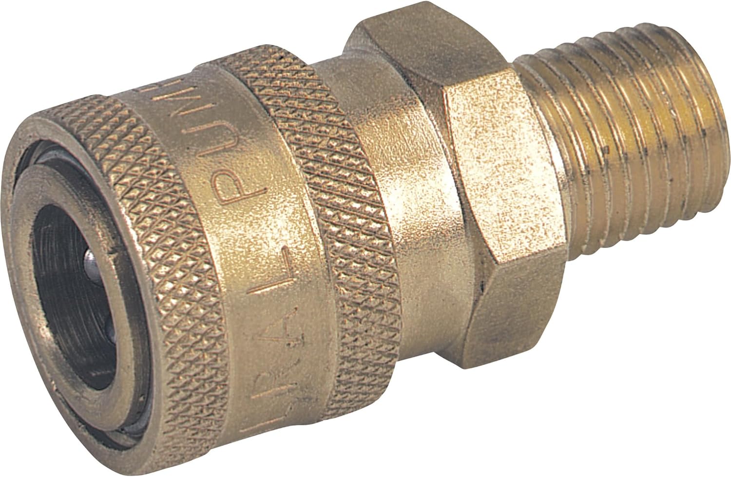 NorthStar Pressure Washer Quick Coupler - 3/8in. QC x 3/8in. NPT-M, 4500 PSI, Brass, Model Number ND10004P