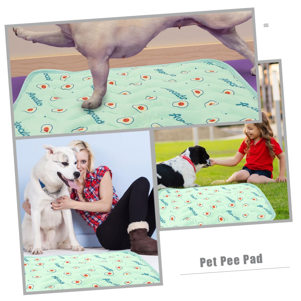 POPETPOP 6piezas Alfombrilla Higiénica para Perros Reutilizable y Lavable Empapador Absorbente para Cachorros Aguacate para Entrenamiento y Uso Interiores