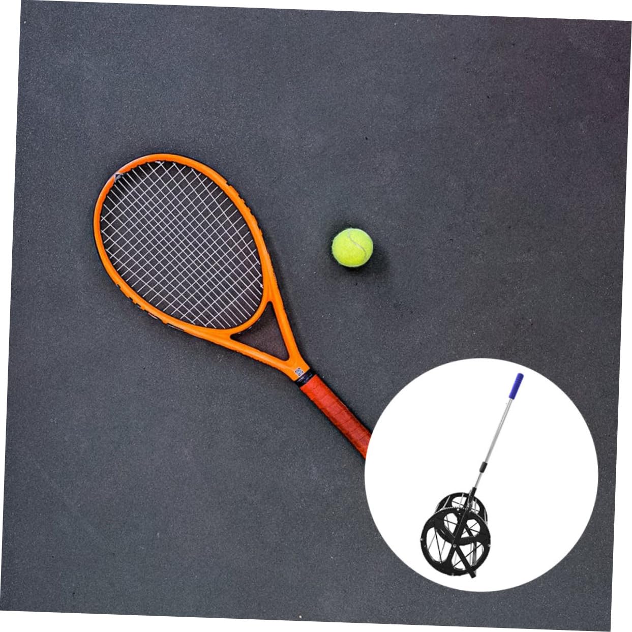 TOYANDONA Raccoglipalline da Tennis Regolabile, capacità 55 Palline | Allenamento e Tornei Competitivi, Portatile e Leggero, Accessorio Autoportante