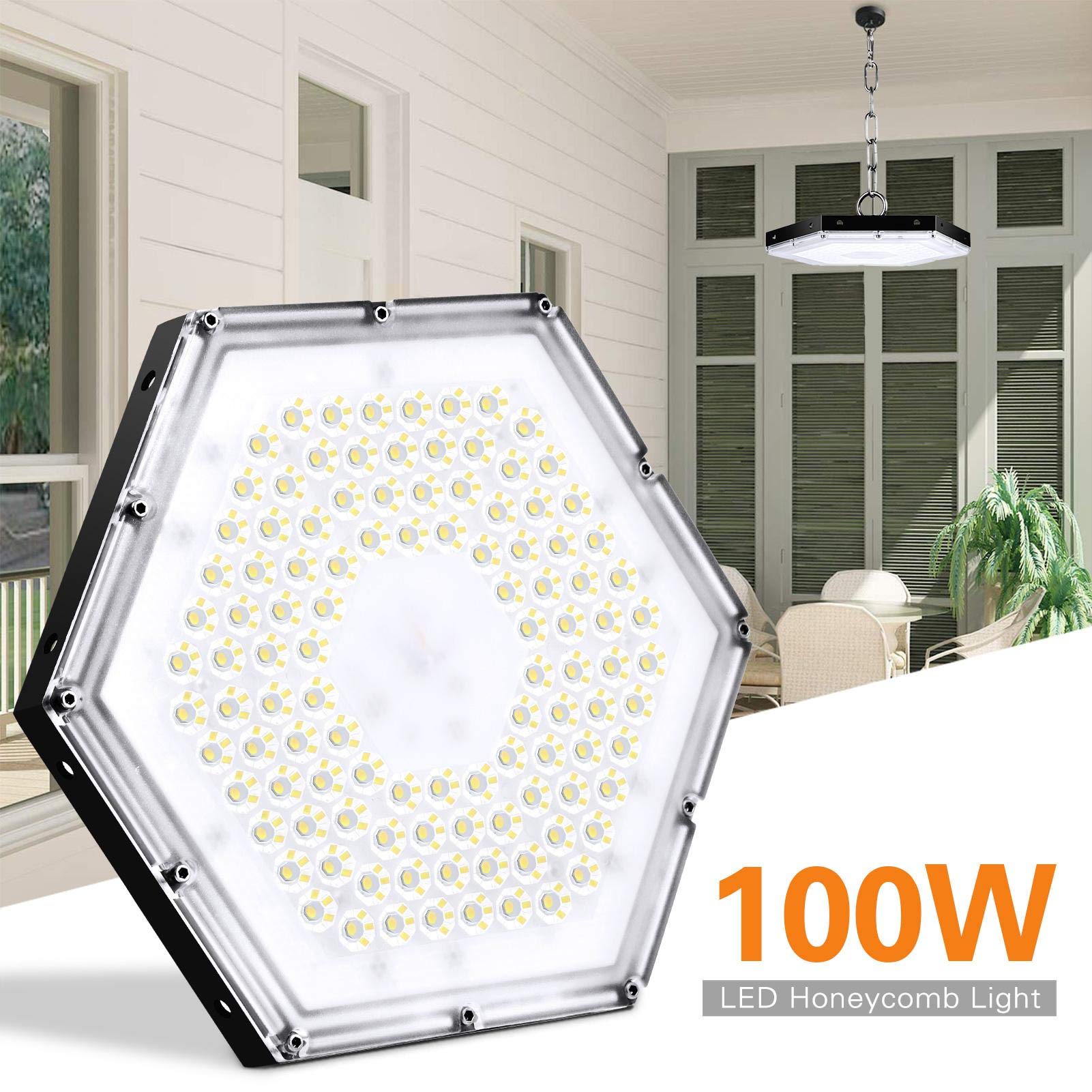 3 Pack 100W UFO LED High Bay Light, 10000 lumenów Lampa przemysłowa Oprawa oświetleniowa Bay Area, światło dzienne białe 6500K, Oświetlenie sklepowe LED do warsztatu Fabryka Magazyn Garaż Oświetlenie