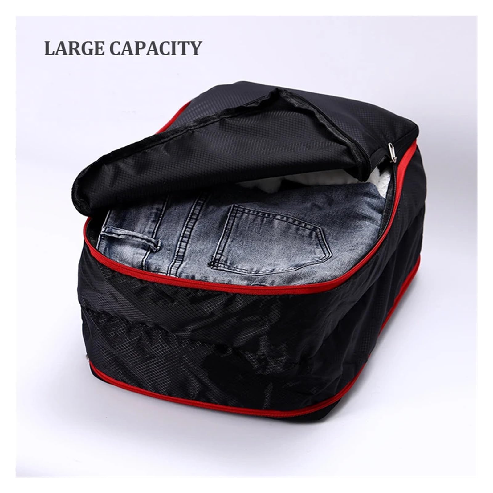 Organizer Valigia Borsa da viaggio comprimibile for riporre gli indumenti, grande capacità, set di 3 cubi imballaggio, organizer, valigia impermeabile compressa(Blue)