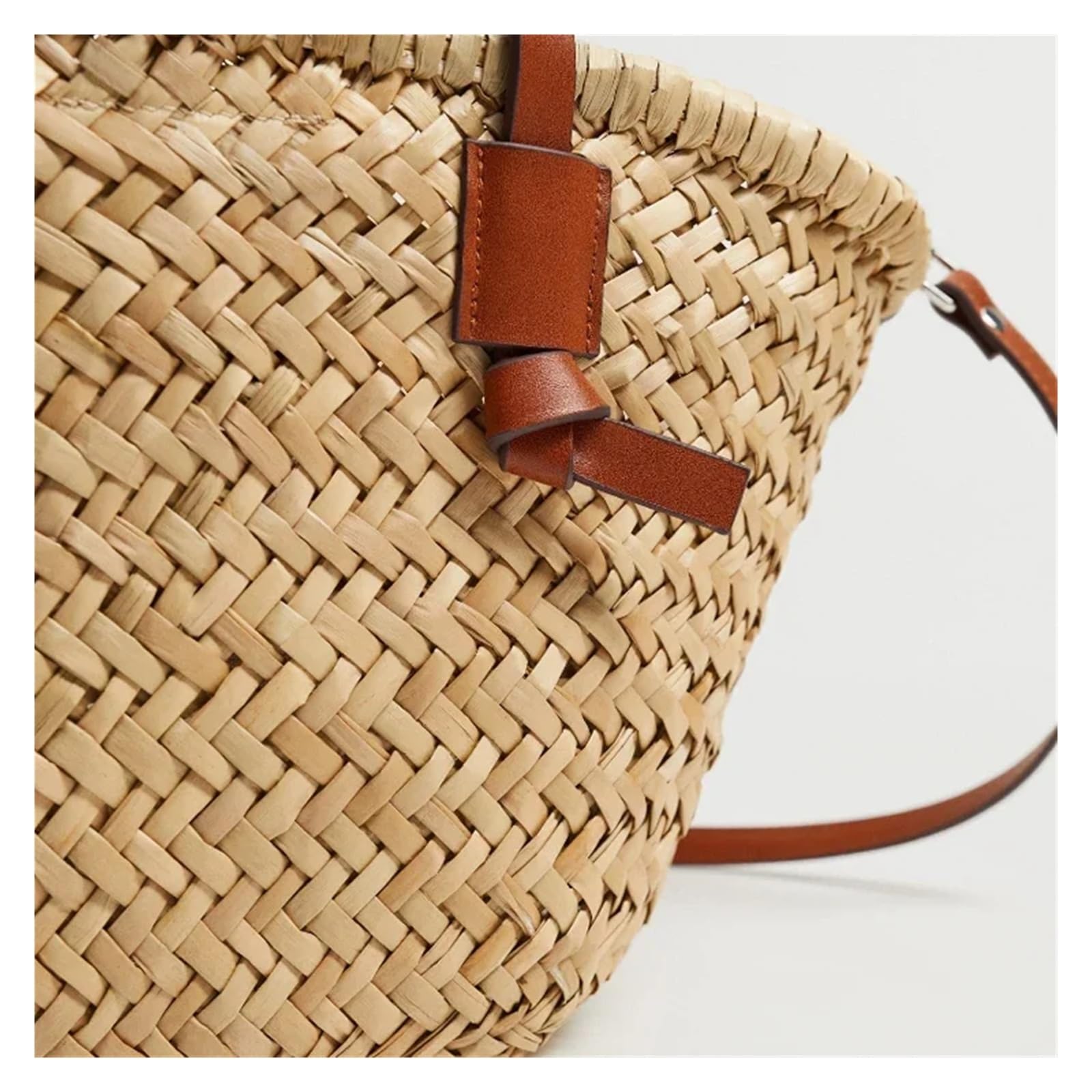 Bolsos de paja para el verano Bolso de mimbre tejido, bolso informal ratán for mujer, paja for playa verano, bandolera un solo hombro Para viajar