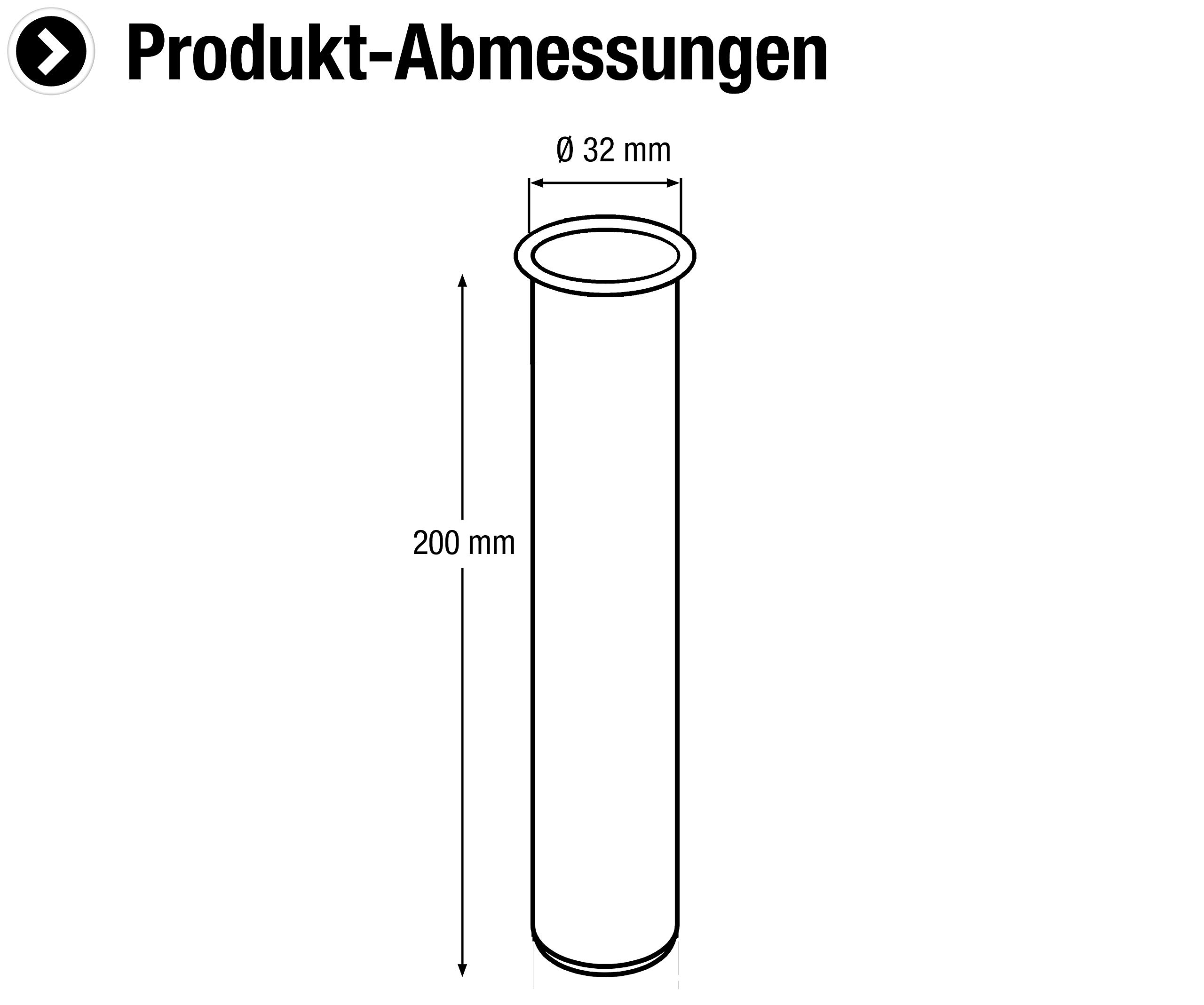 Cornat Rura przedłużająca - 1 1/4 cala x 32 mm - długość 200 mm - do przedłużenia przyłącza ścieków - metal chromowany - łatwy w pielęgnacji i odporny na korozję / TEC317704