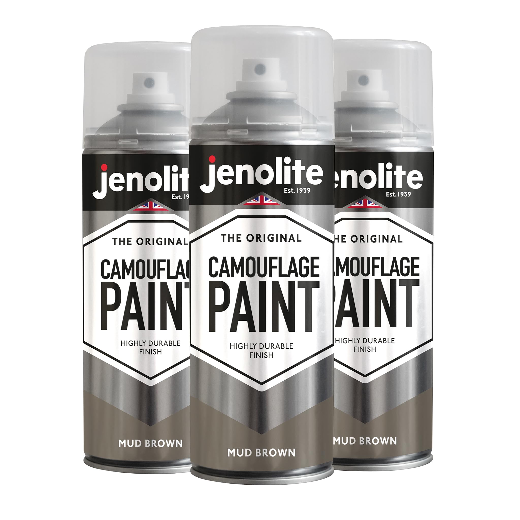 JENOLITE Army Mud Brown Camouflage Paint | 3 x 400ml (RAL 8027) | Ideal for Model Making, Paintball, Airsoft, Military Vehicles