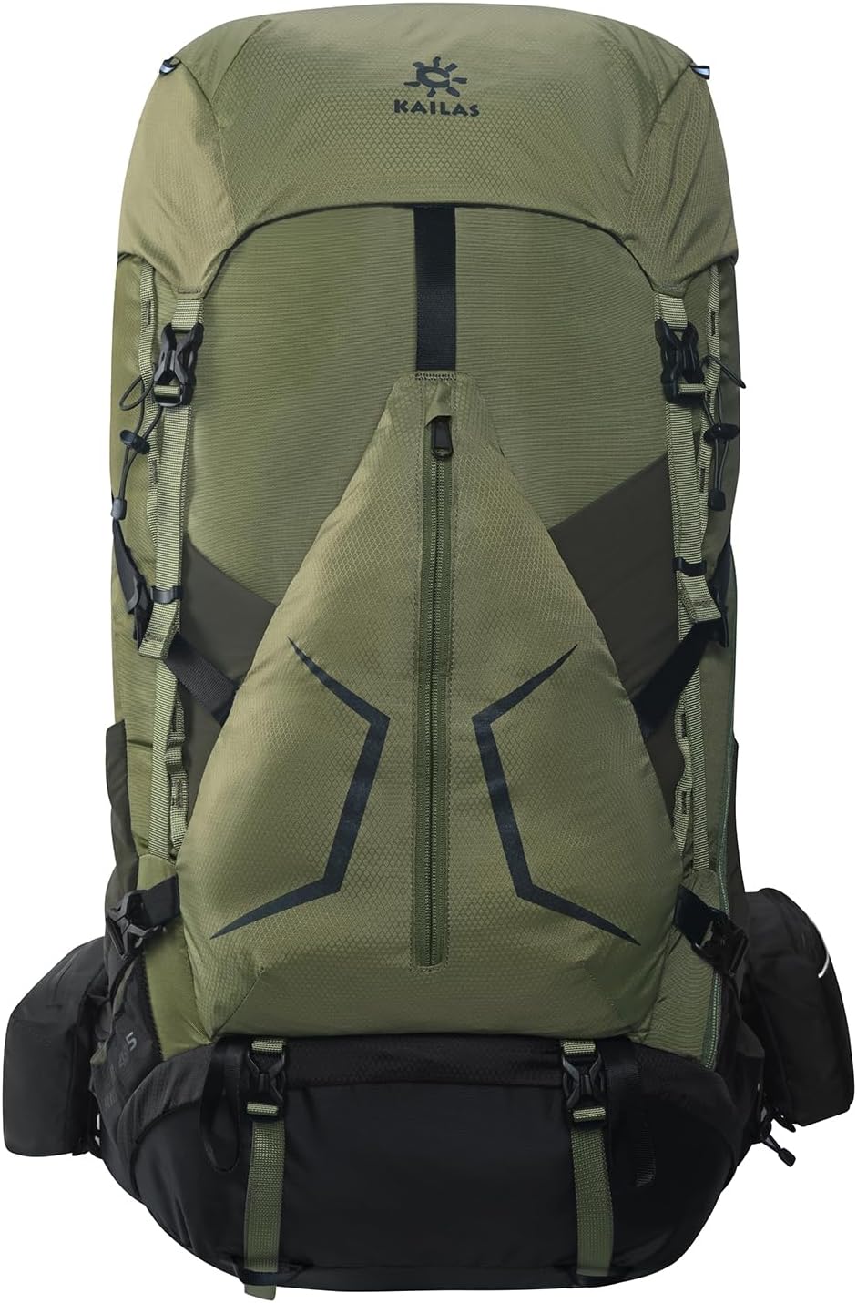 KAILAS RIDGE III 65+5L Hiking Backpack Trekking Daypack Outdoor Backpacking Waterproof Lightweight Internal Frame Backpack for Traveling Camping with Rain Cover Leaf Green S