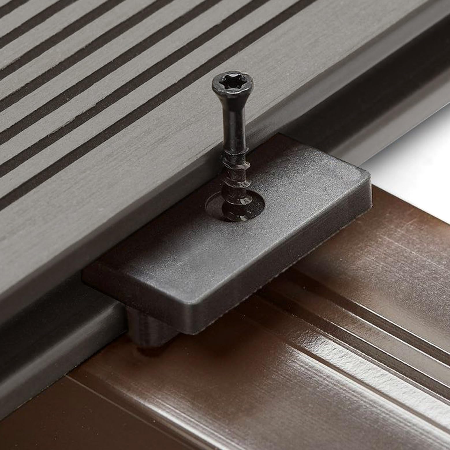 300 AVT Composite Decking Clips - Black Stainless Screws - Hidden T Clip Deck Fixings Multipack