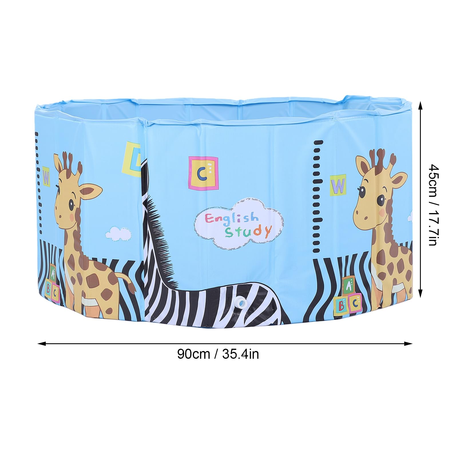 Piscina Pieghevole, Vasca da Bagno in PVC Resistente All'Acqua per Famiglia di Bambini, Piscina Fuori Terra All'aperto con Scarico Rapido, Non Necessario Gonfiaggio (35,4 ksakh.4 x17.hen)