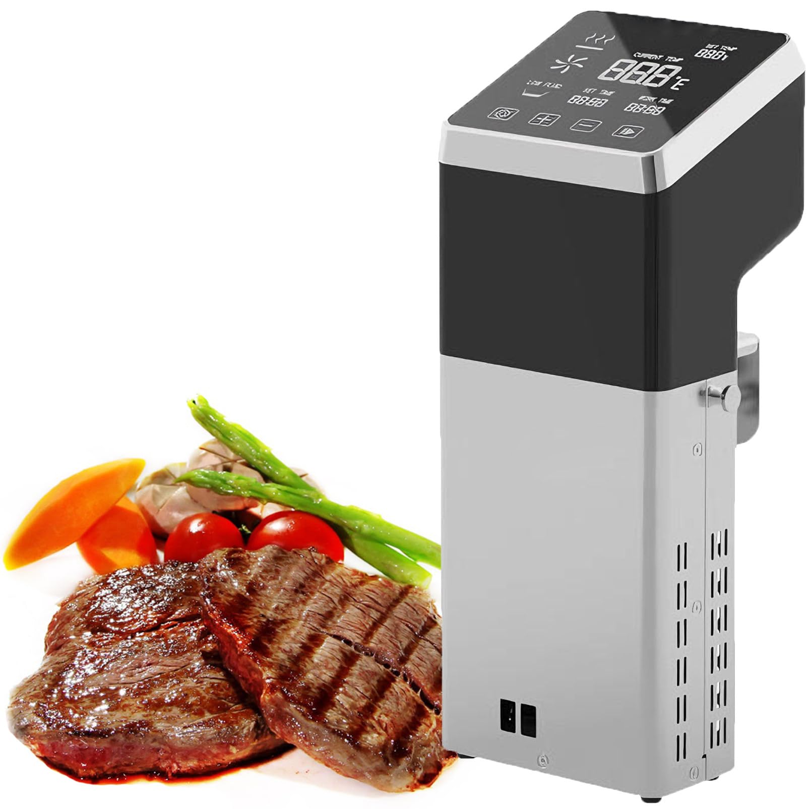 Sous Vide Cooker 1600W Commercial Sous Vide Machine Fast Heating Immersion Circulator with Timer & Accurate Temp Control, Stainless Steel, Ultra-Quiet, IPX7 Waterproof, Home Kitchen Use