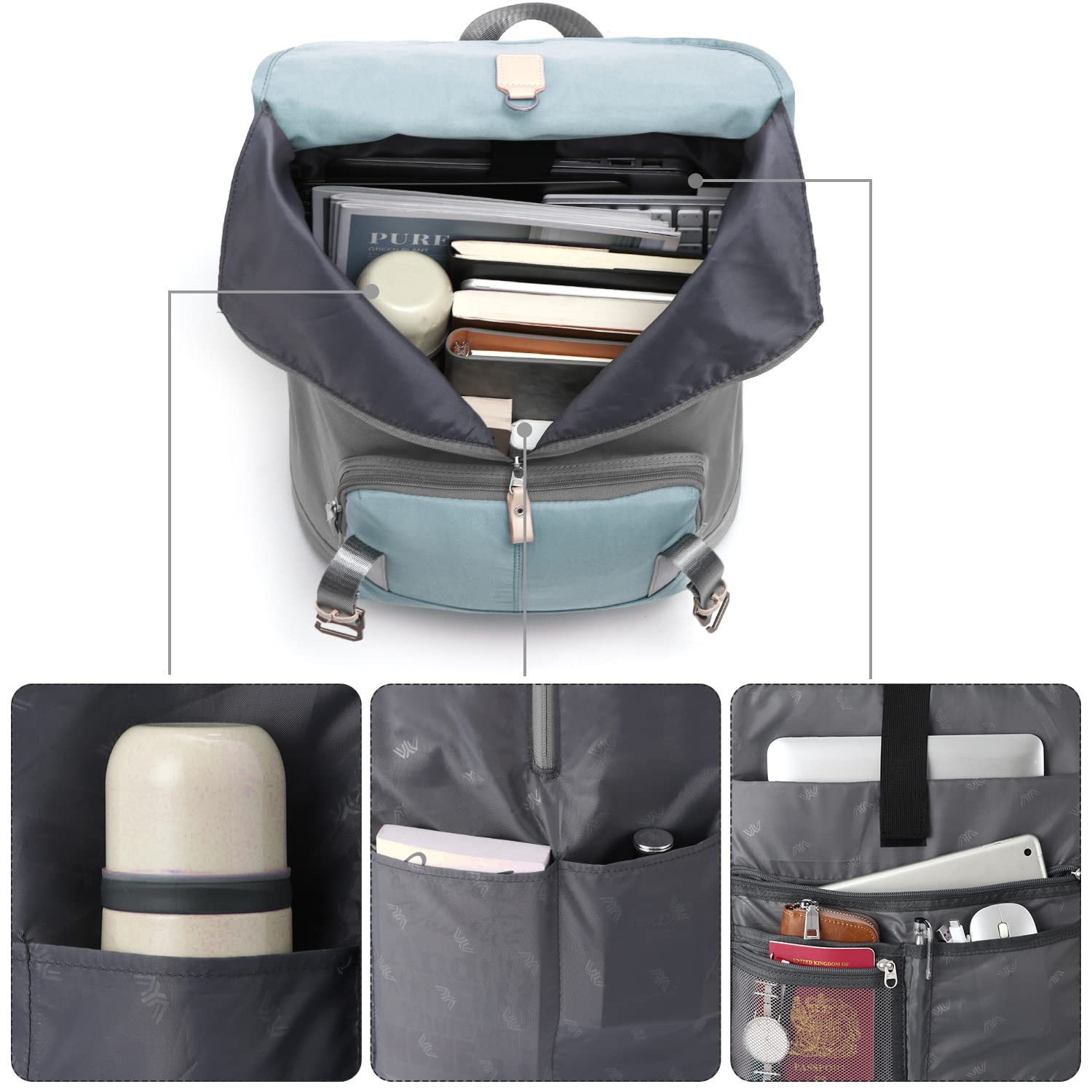 YAMTION Sac à Dos pour Ordinateur Portable 17" pour Homme et Femme avec Compartiment pour Ordinateur Portable pour École,Les Filles,Les Garçons,Les Adolescents