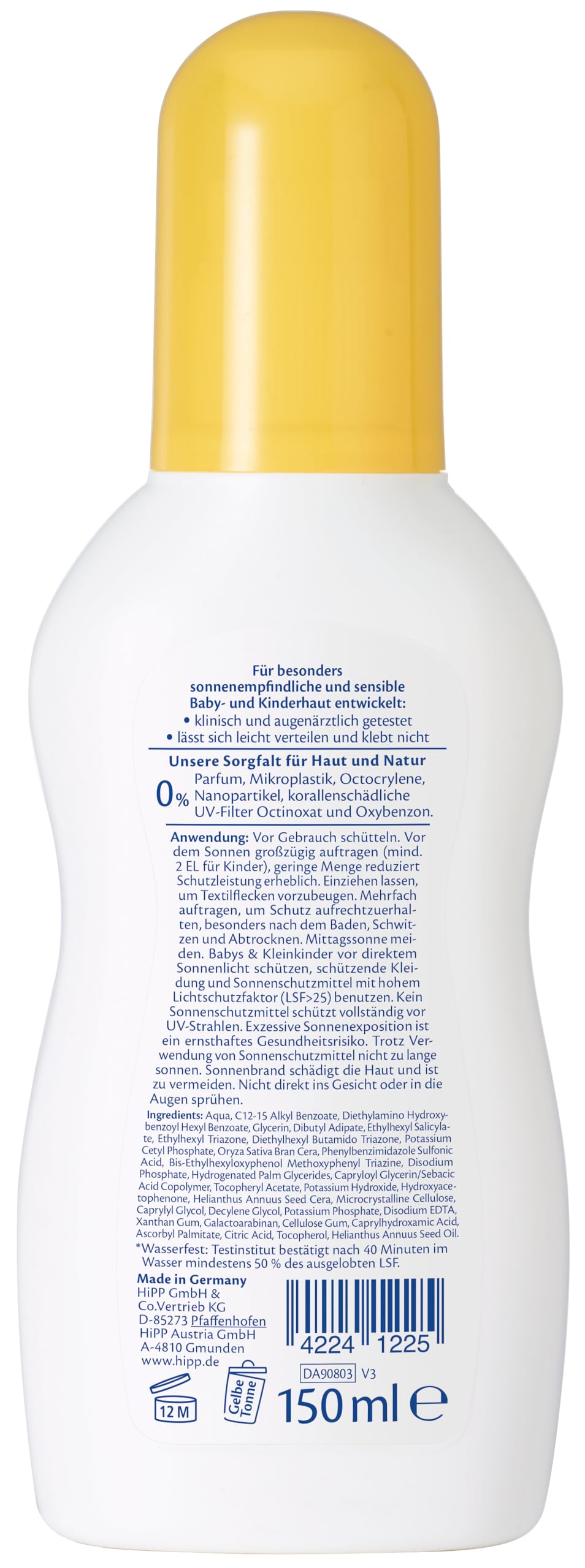 HiPP Babysanft Sonne Sonnenspray LSF50+, 6er Pack (6 x 150ml)