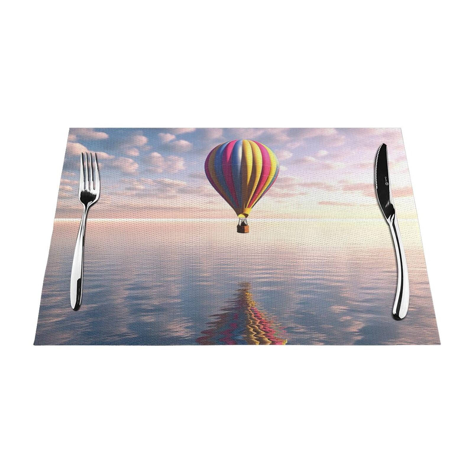 Sets de table montgolfière pour décoration de table de cuisine et repas conviviaux en famille