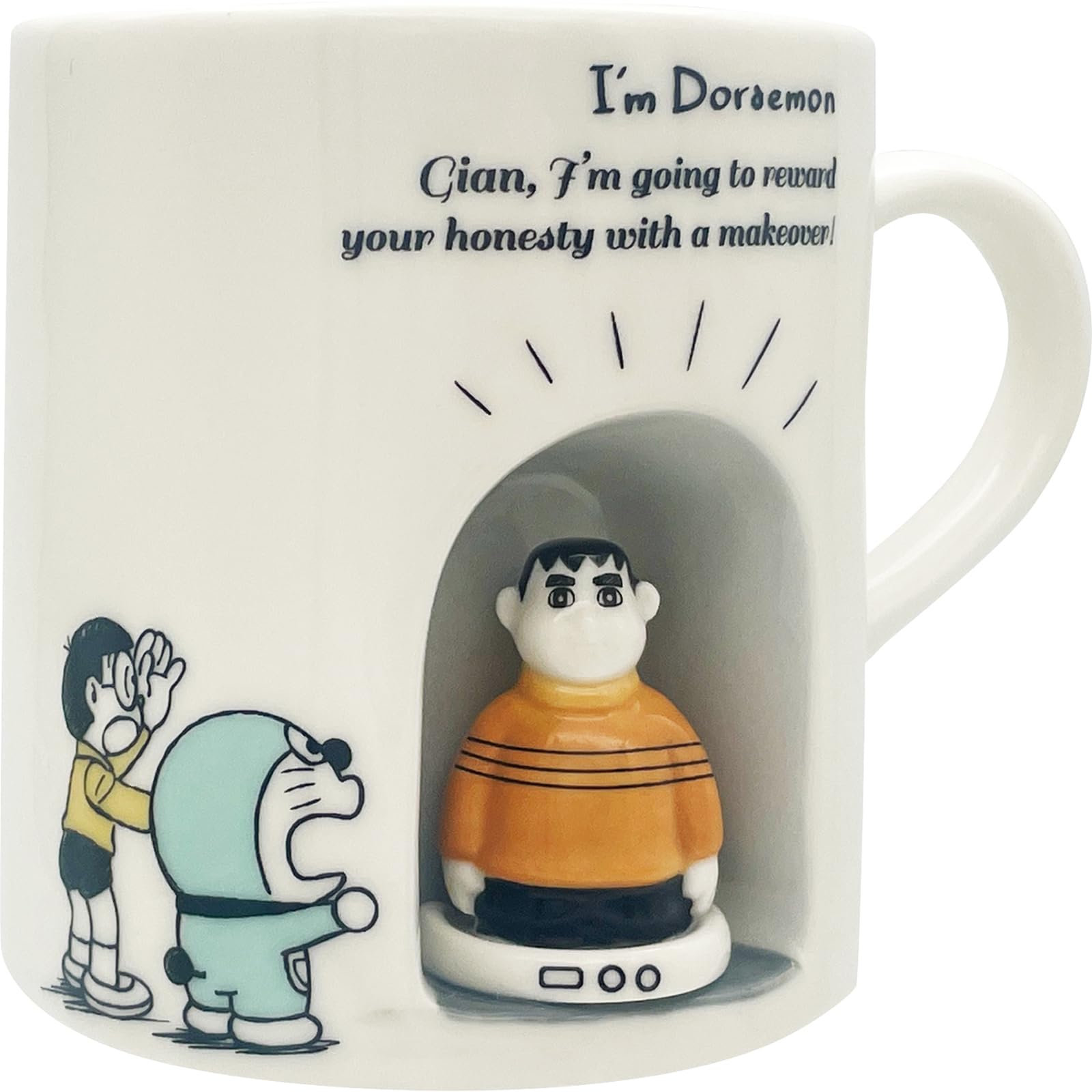 Doraemon 3D Mug 10oz Porcelain Character Figure Coffee Cup Japan