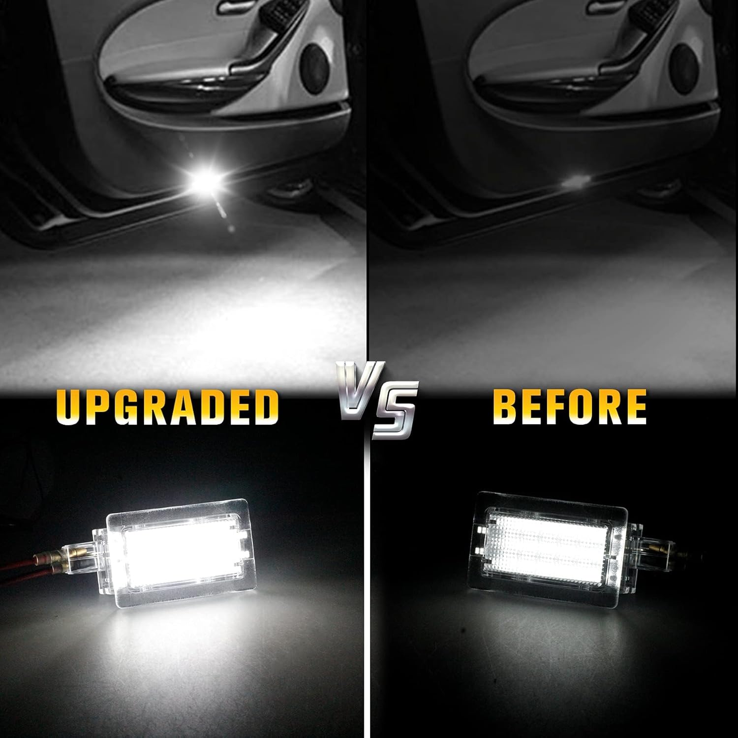 NDRUSH LED Car Door Light Puddle Lights Performance Courtesy Shadow Light Compatible with 2011-2017 Chrysler 200 2005-2020 Chrysler 300 2008-2014 Dodge Avenger 2008-2020 Challenger 2006-2020 Charger