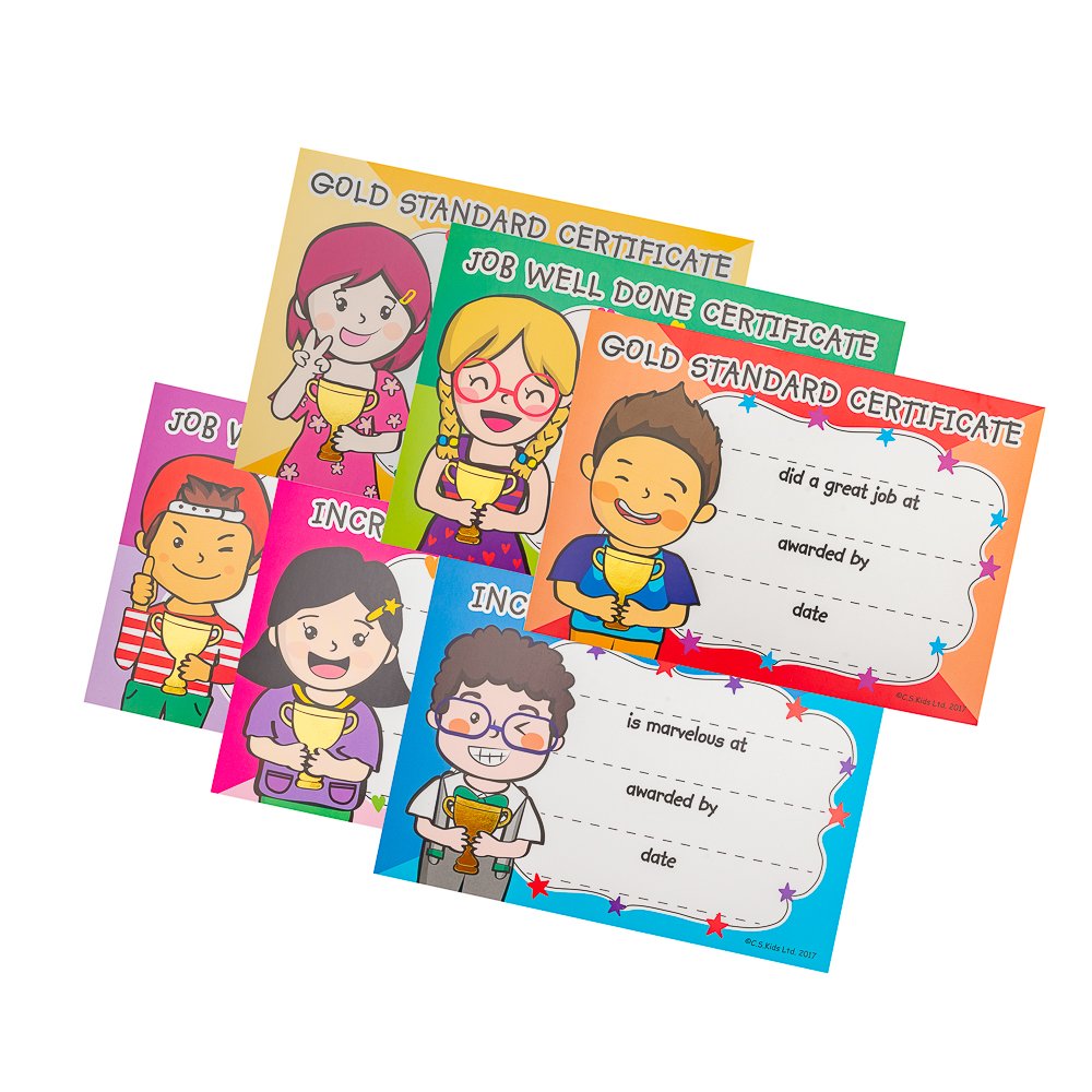 C.S. Kids Teacher School Reward Certificates For Students - EYFS Incredible Certificates (Pack of 36) CT04