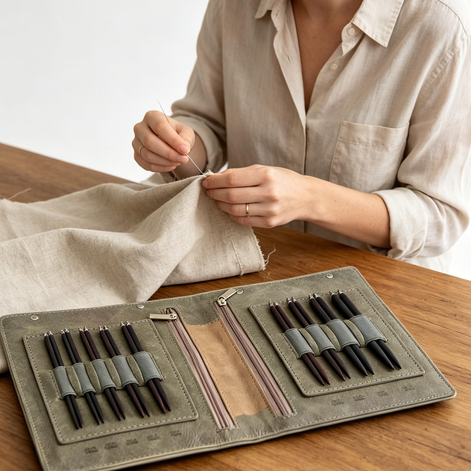 Yarn Stricknadel Set, austauschbare runde Holznadeln, 9 Paar mit 3 mm–6 mm Größen für Strickprojekte zu Hause