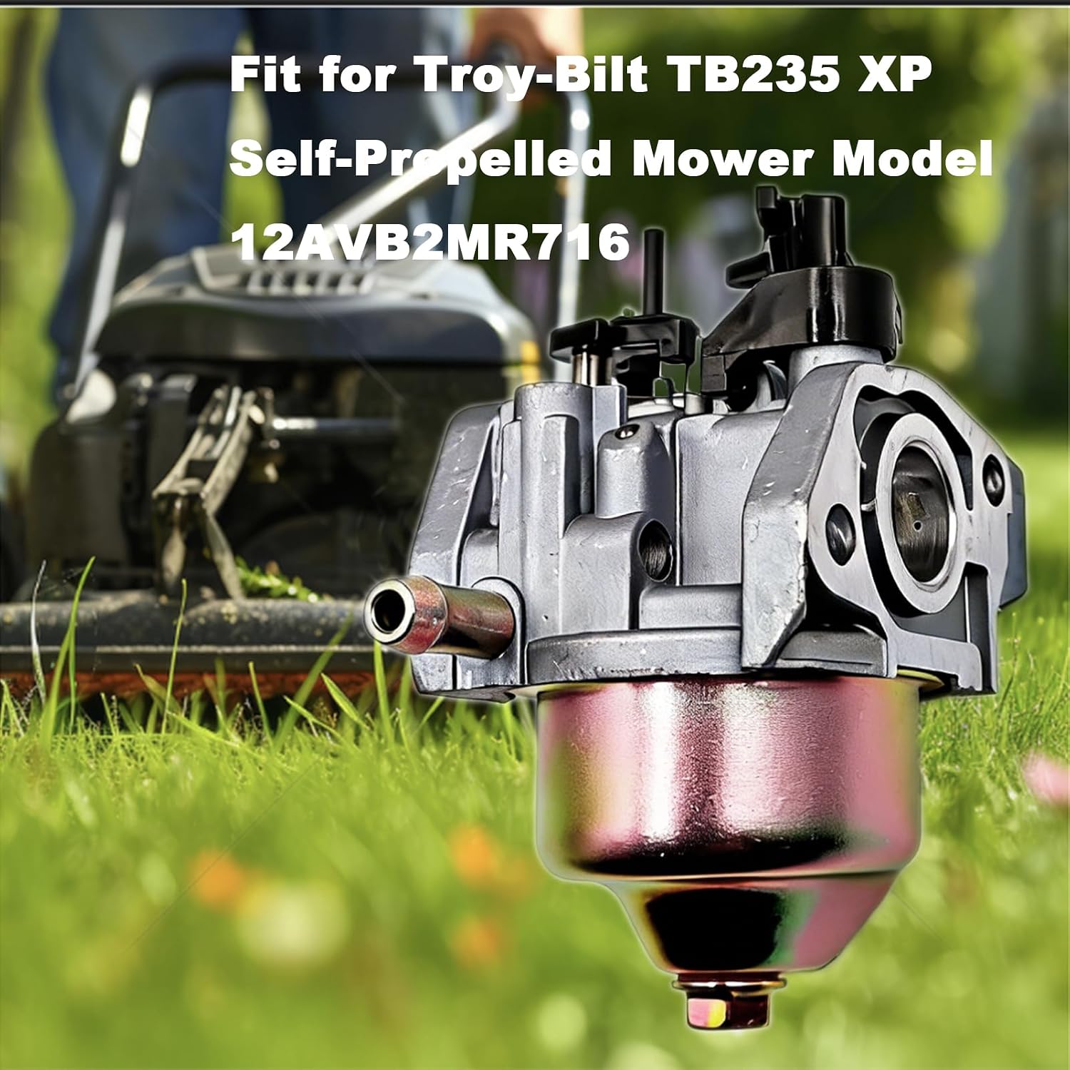 Condition photo showing New/Like New for huayi oem carburetor compatible with troy-bilt tb235 xp self-propelled mower model 12avb2mr716 carb