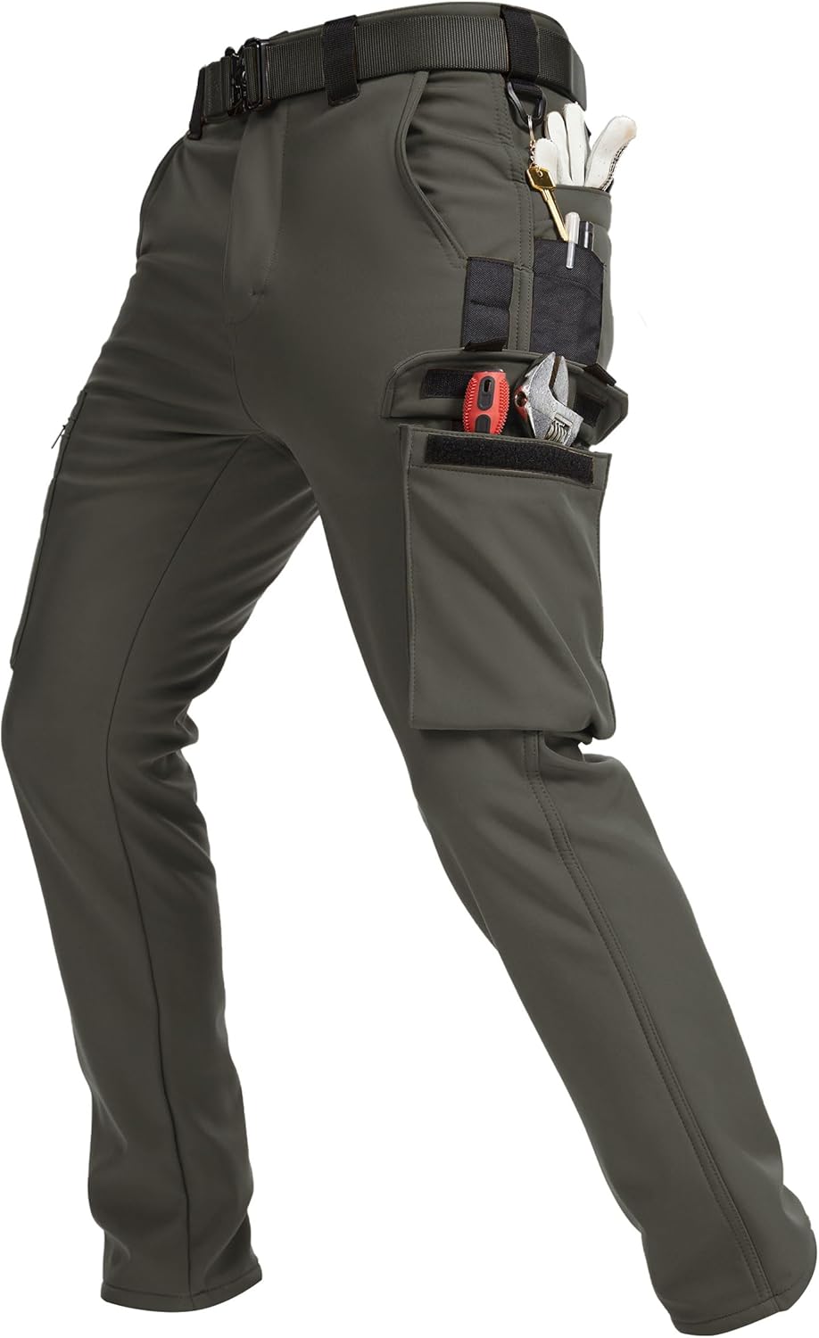 Sovtemp Men's Fleece Lined Cargo Pants with Pockets Snow Ski Hiking Pants Waterproof Outdoor for Winter