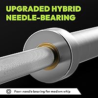 Vista 7 de Olympic Bumper Plates Bench Press Barbell Weights Set 2 - Inch, 10-55 lb Colored Rubber Weight Sets for Home Gym, Strength Training Plate Includes