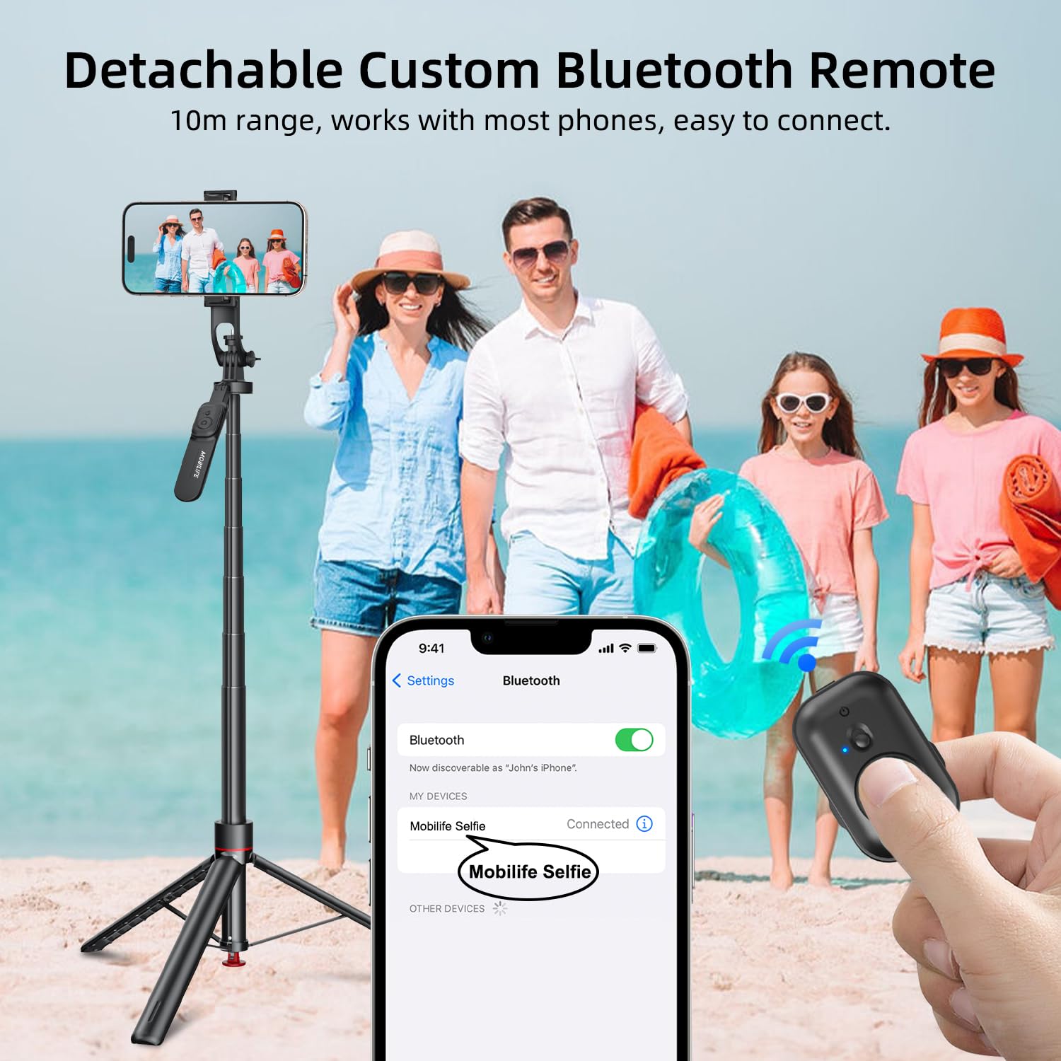 Mobilife 71" Selfie Stick Tripod Auto Open 360 Degree Rotating — Amazon image 7