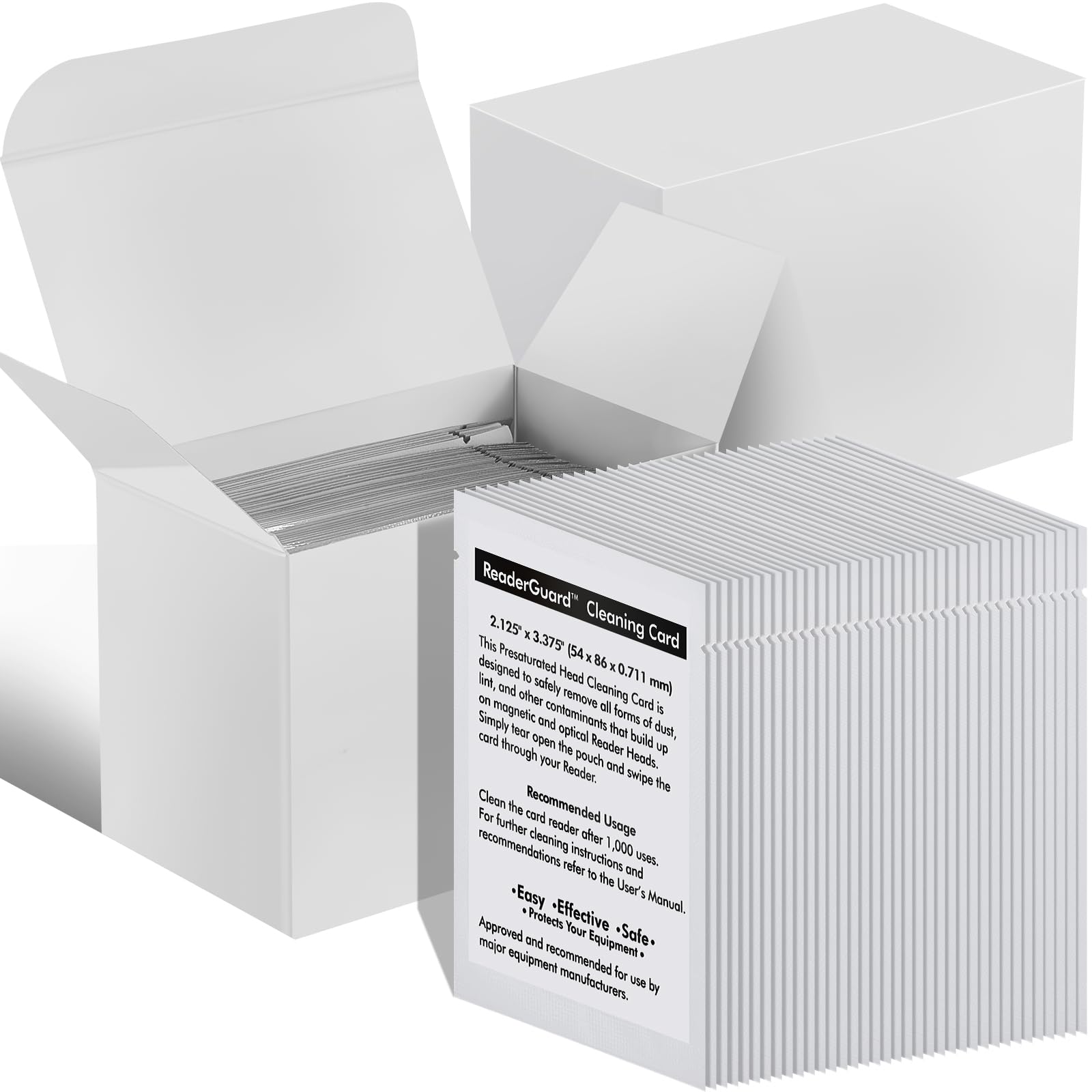 Sliner 100 Pcs Credit Card Reader Cleaner Cards Dual Side Cr80 Reader Cleaning Scanner Cleaning Sheets Pos Swipe Terminal for Printer Optical Credit Machines