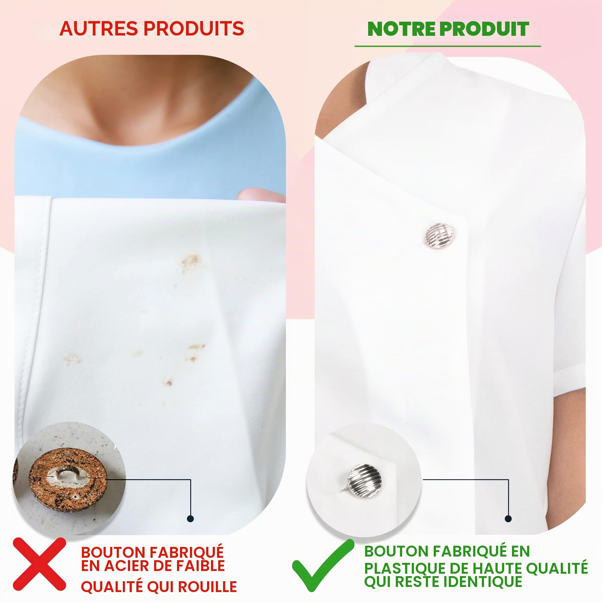 B-well Marcella Blouse Professionnelle pour Esthéticienne, Coiffeuse, Masseuse
