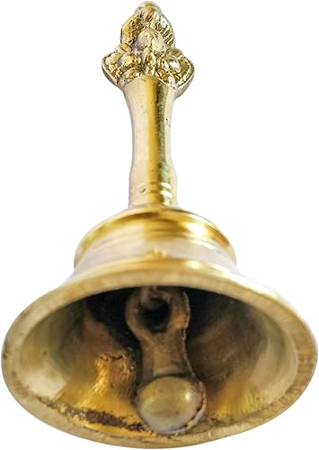 Miniatura 6 de GURU JEE Latón Gannti Campana de mano Pequeño Cascabel Musical para Puja Pooja Templo de Oración Mandir Home Regalos Showpiece Puja Artículos 4