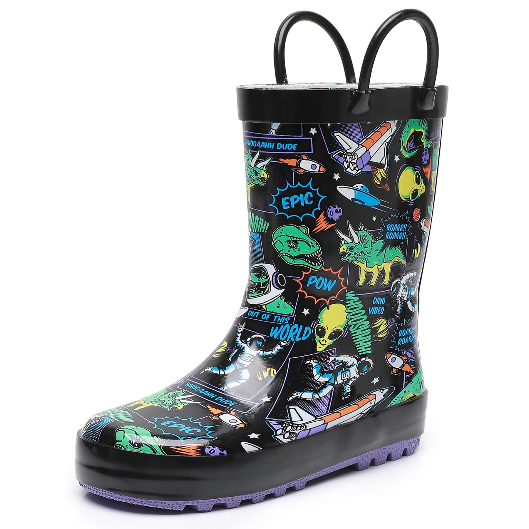 Toddler Rain Boots with Easy-On Handles