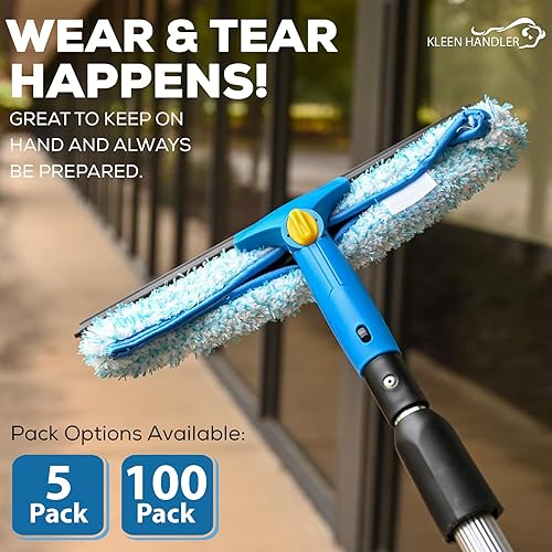 Miniatura 3 de Paquete a granel de 100 fundas de repuesto profesionales de microfibra de 14 pulgadas para lavado de ventanas, fundas de repuesto para herramienta