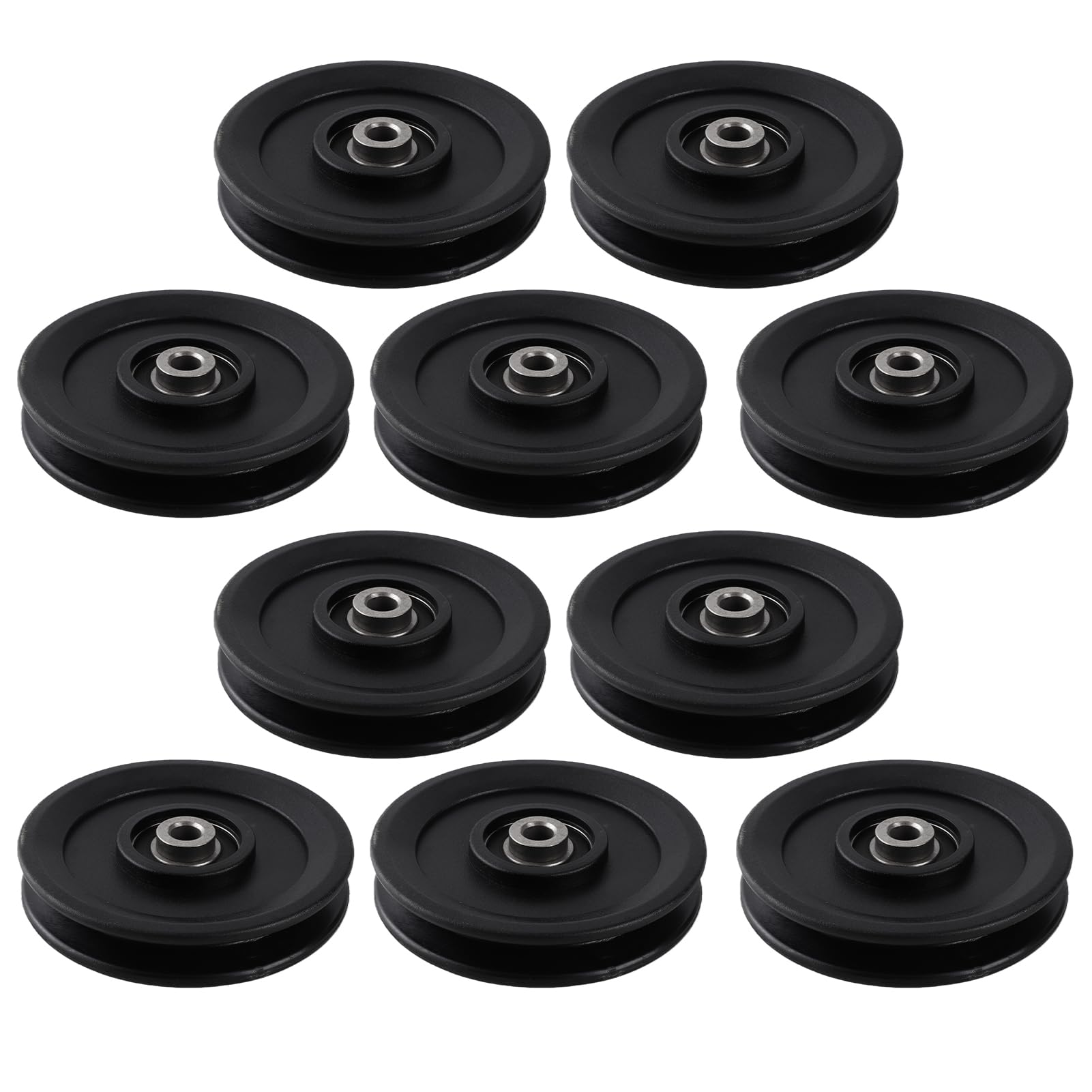 Fabater Nylonowy Krążek Fitness 115 Mm do Przystawek do Domowej Siłowni, 10 szt. Krążka z łożyskiem Treningu Siłowego, Trwały System Krążków Linowych Siłowni, 4,5-calowe Akcesoria ćwiczeń z Otworem
