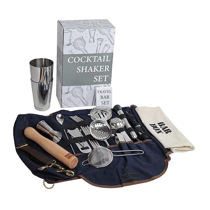 Bar Box Travel Kit Bag 25 Pcs Easy to Carry Portable Mini bar Liquor