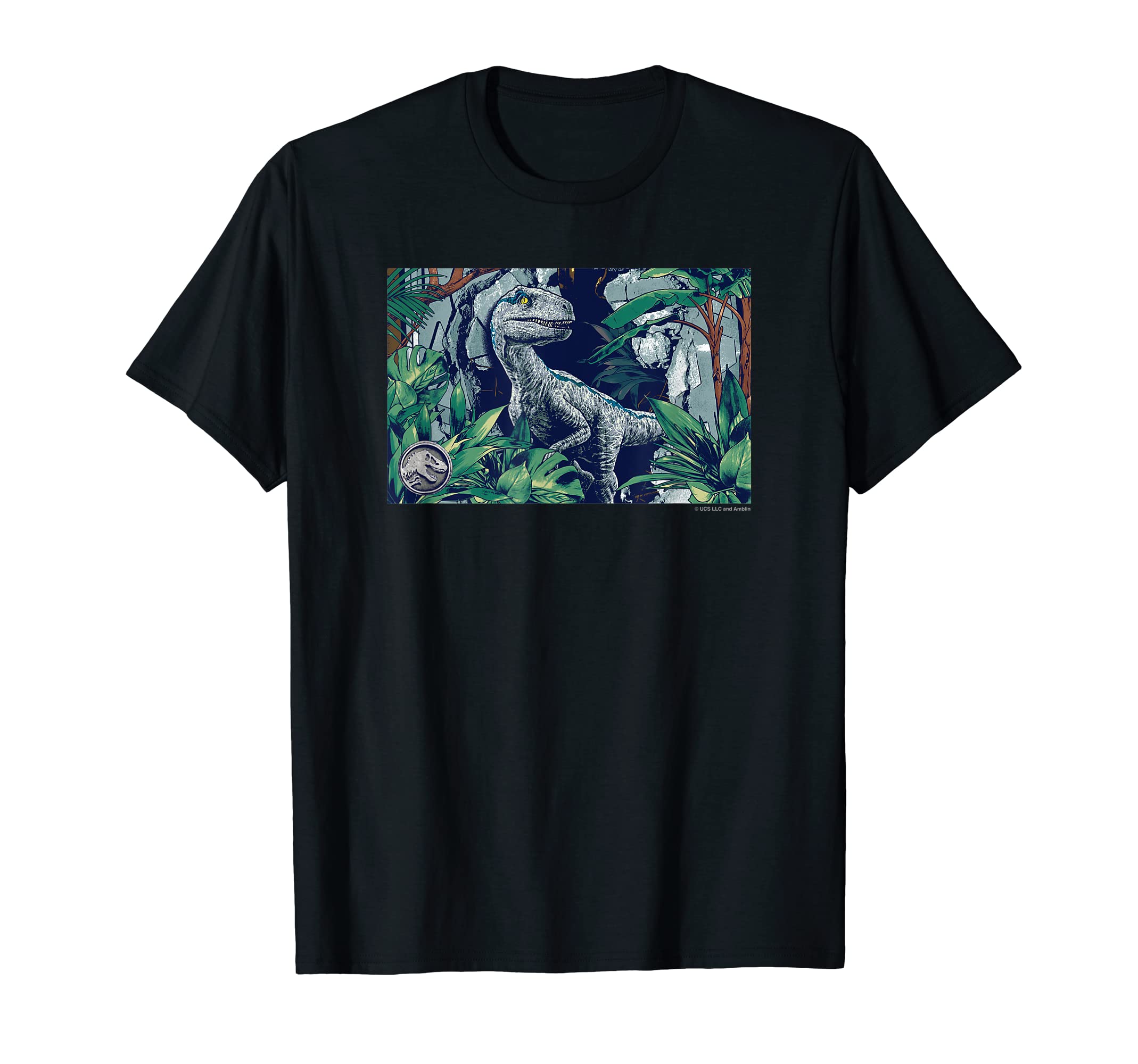 Amazon | ジュラシック・ワールド BLUE (ART STYLE) Tシャツ | T
