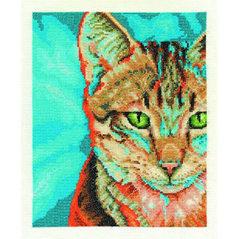 DMC "Tabby 14 Count Cross Stitch Kit, Multi-Colour