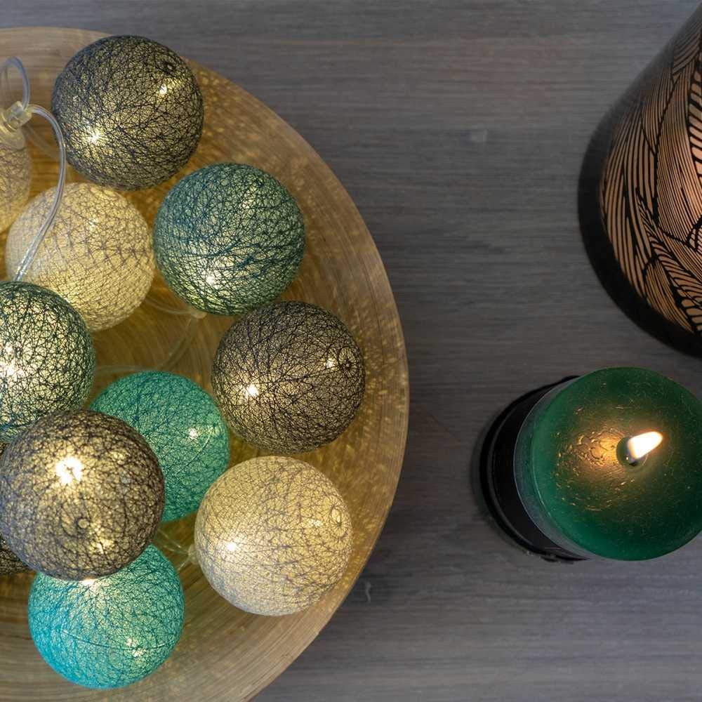 Lichtsnoer met bollen van katoen, USB, babylicht, 2 uur