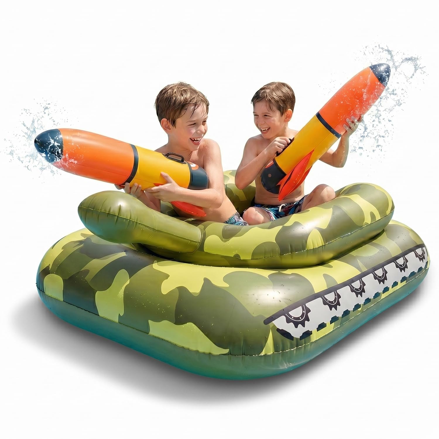 VICKEA Inflatable Pool Fighting Toy, Tank Pool Float for Children and Adults, Water Game Float for Swimming Party Hit to Score Fun