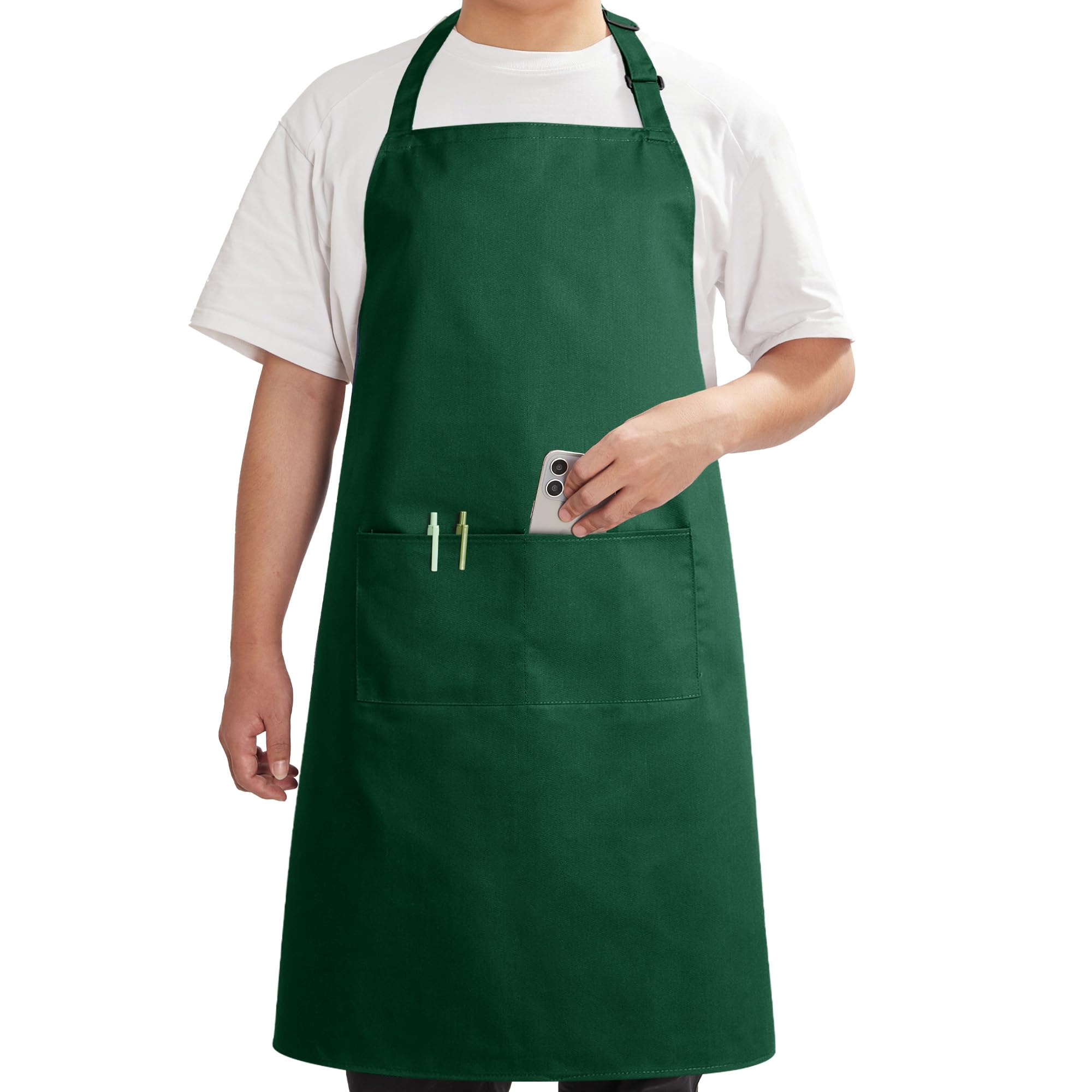 Syntus Chef Apron for Men Women Kitchen Cooking Apron with Pockets, Adjustable Bib Aprons Stain Resistant, 1 Pack