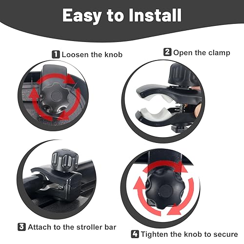 Miniatura 5 de Bandeja de aperitivos para cochecito compatible con Evenflo, con soporte para portavasos de cochecito, se mantiene en su lugar, fácil de instalar y