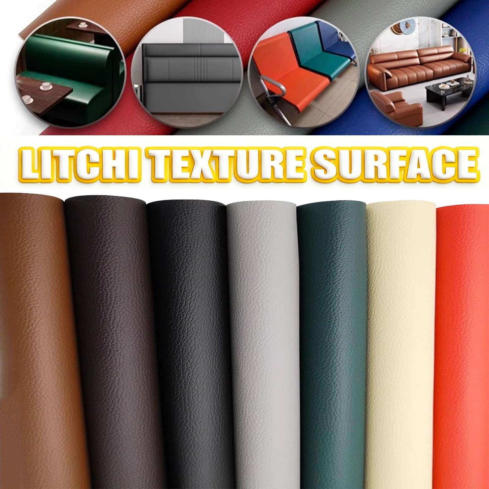 Cuero Adhesivo Kit De Parches De Reparación De Cuero Rojo Para Muebles, Cinta Autoadhesiva De Cuero Recortable, Adhesivo De Vinilo Para Tapicería, Para Sofás, Asientos De Coche(500X90cm)