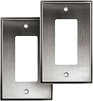 HenneBery Heirloom Silver Decorative Switch Plate Outlet Cover - Single Decorator 2-Pack, Zinc Alloy, Easy Install