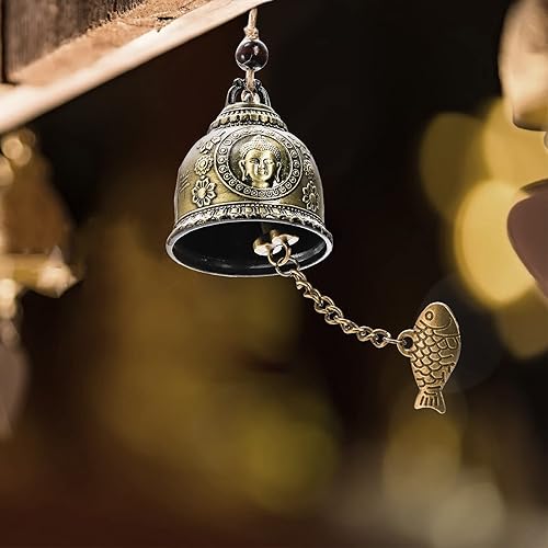 Miniatura 5 de Peohud Campana Fengshui de 6 piezas, campanas de viento vintage, campanas de viento de bendición de la suerte, campanas colgantes de búdica, dragón