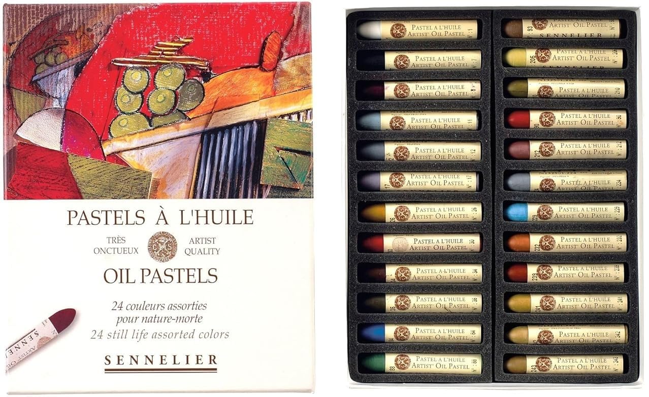 Sennelier Pastels Oil 24 colori Still Life - qualità artistica (importazione Francia) Made in France