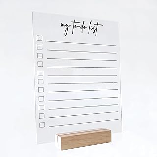 PERSONALIZED Acrylic To-Do Planner Desk Calendar - Dry Erase Board, Dry Erase Calendar, Monthly and Weekly Calendar, Transparent Calendar (8" x 10", Colorful Package)