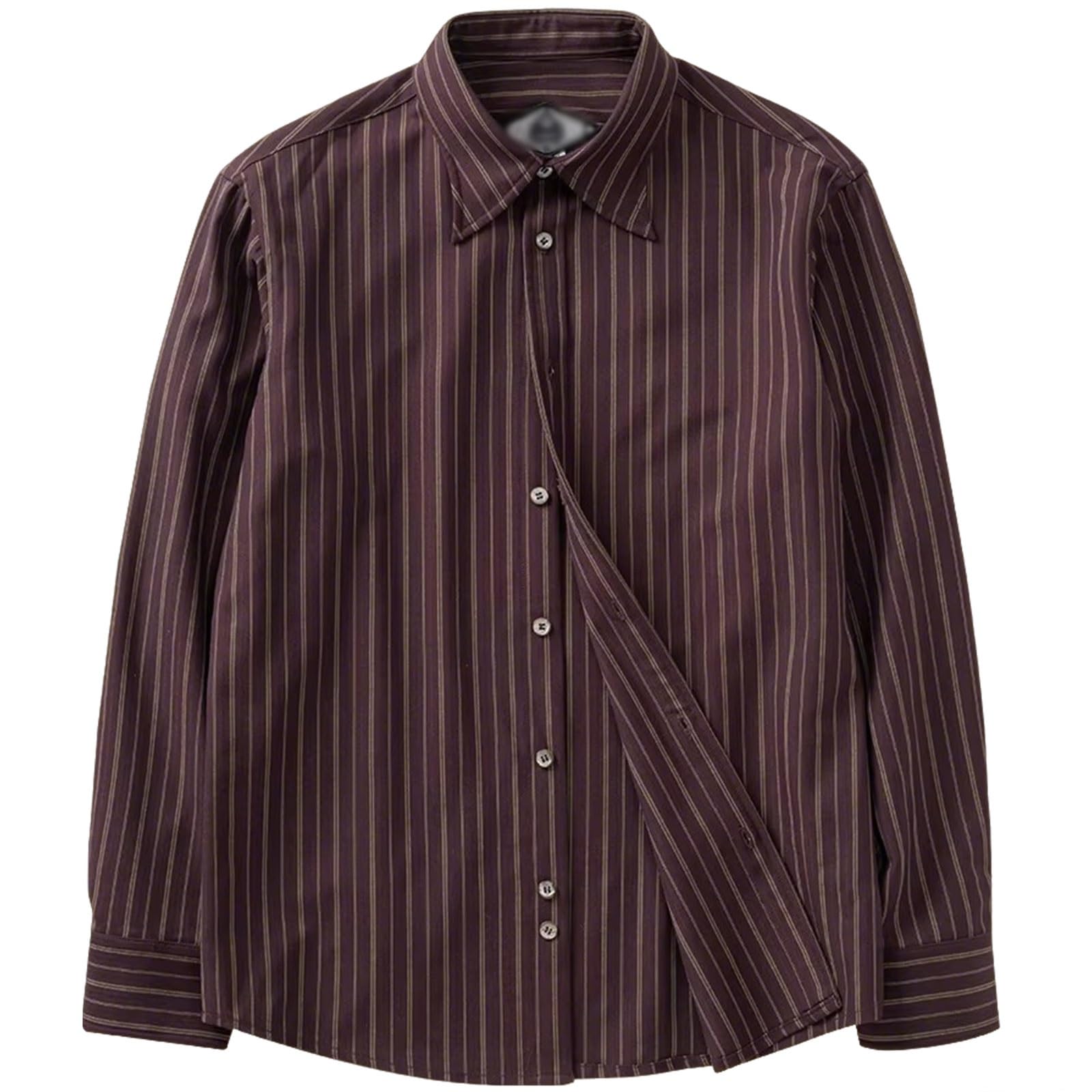 Camisa De Negocios Vintage Sin Planchar, Camisa De Hombre Anti-Arrugas Manga Larga, Diseño De Cuello Vuelto