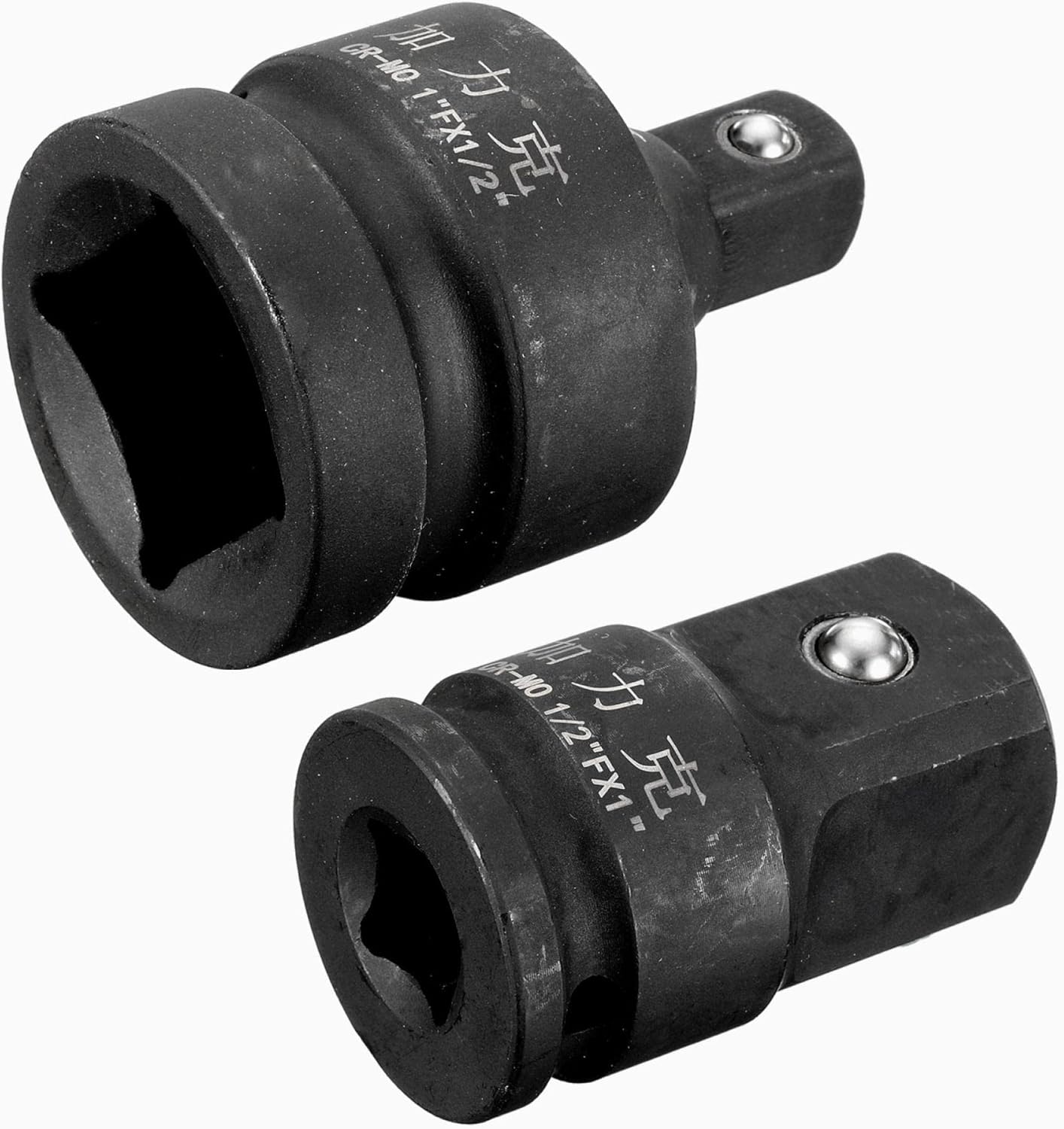 uxcell 1" (F) to 1/2"(M) & 1/2" (F) to 1"(M) Impact Socket Adapter Set of 2 Pcs, Female to Male, CR-MO Steel