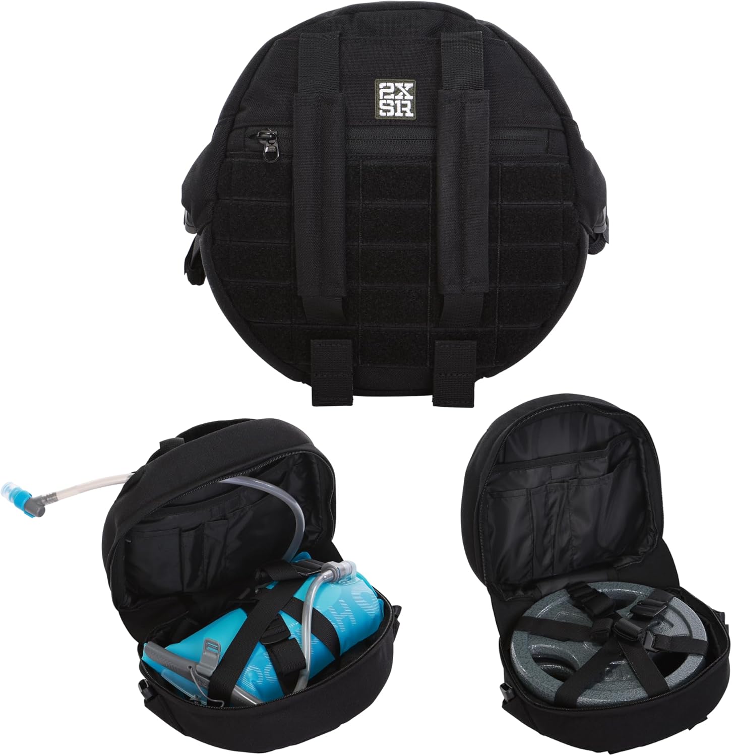 Plate Pouch - Converts to Dumbbell Kettlebell, Barbell Weight Plate Carrier Bag, MOLLE Compatible Weighted Vest, Rucksack, Plate Carrier, Hydration Holder, Holds 10lb Plates - 30lb Capacity