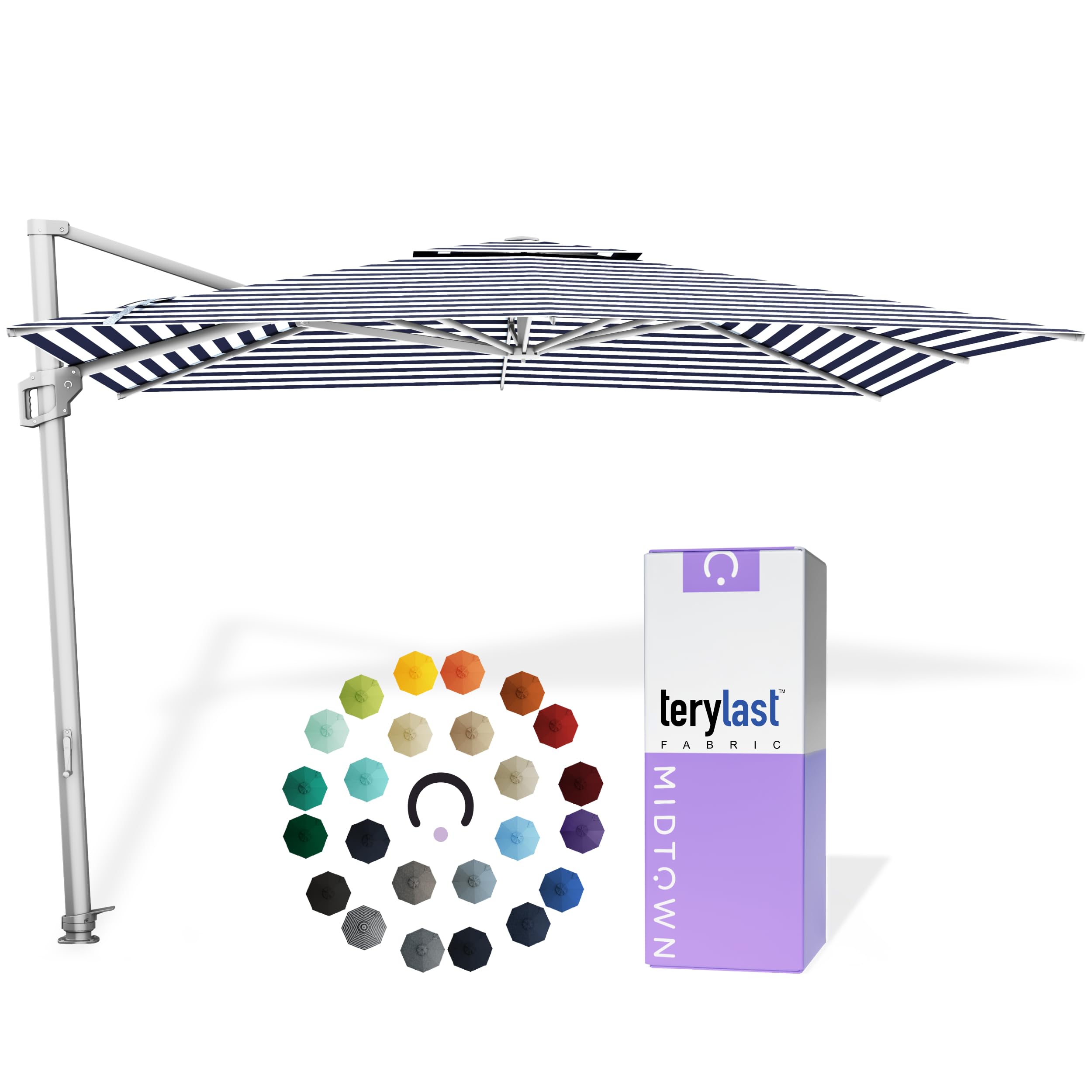 Midtown Umbrellas Grande Square - 9 x 9 Ft Cantilever Umbrella