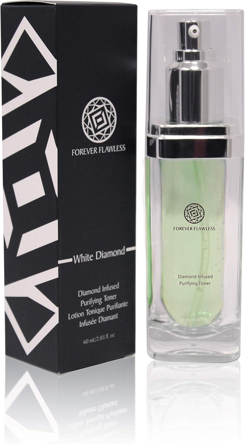 Forever Flawless Exfoliating Facial Toner With White Diamond Powder and Aloe Vera FF16, Enhance Skin Elasticity and Firmness, Cleanse and Close Pores (2.03 fl oz)